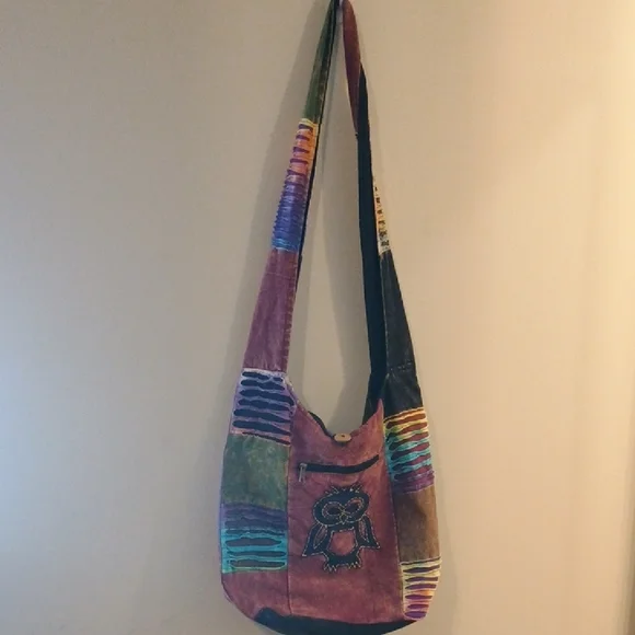 Y2K Boho Multi-Color Patchwork Shoulder Bag - Picture 2 of 7